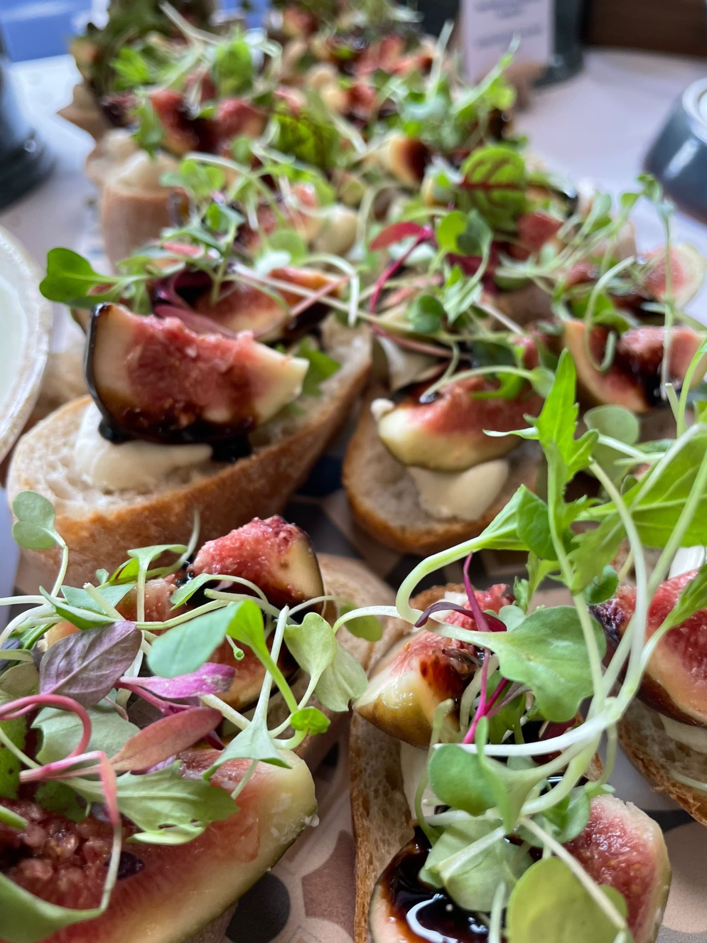 Fig Crostini — fig · microgreens