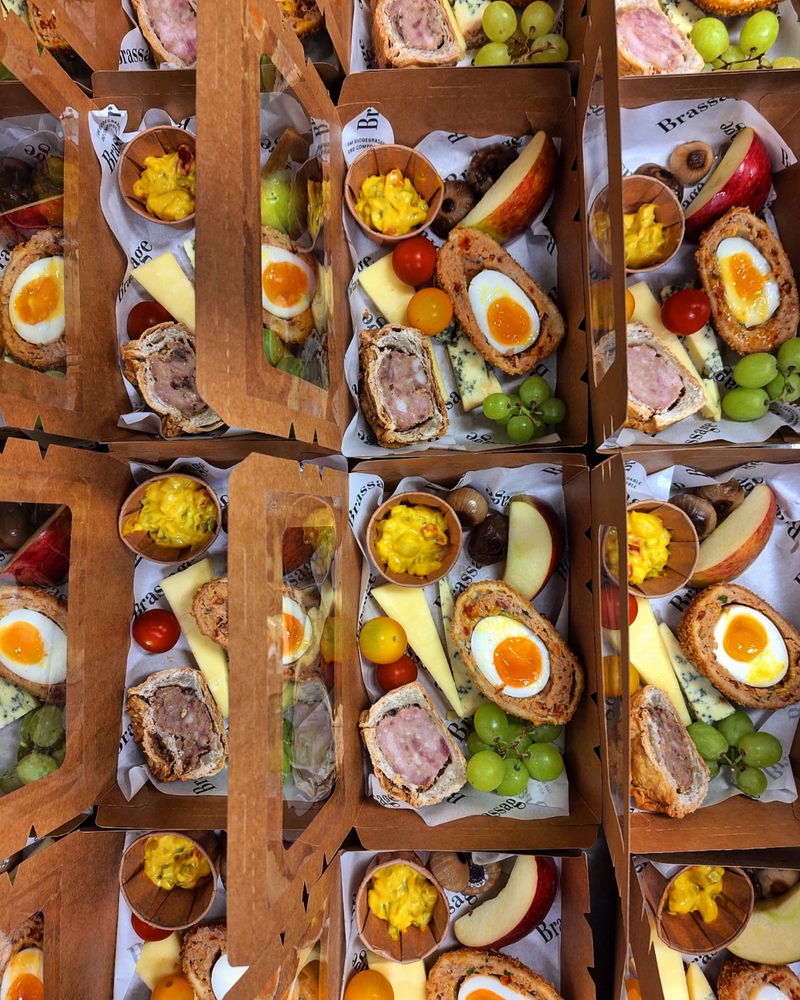 The Hamper — scotch egg · fruit