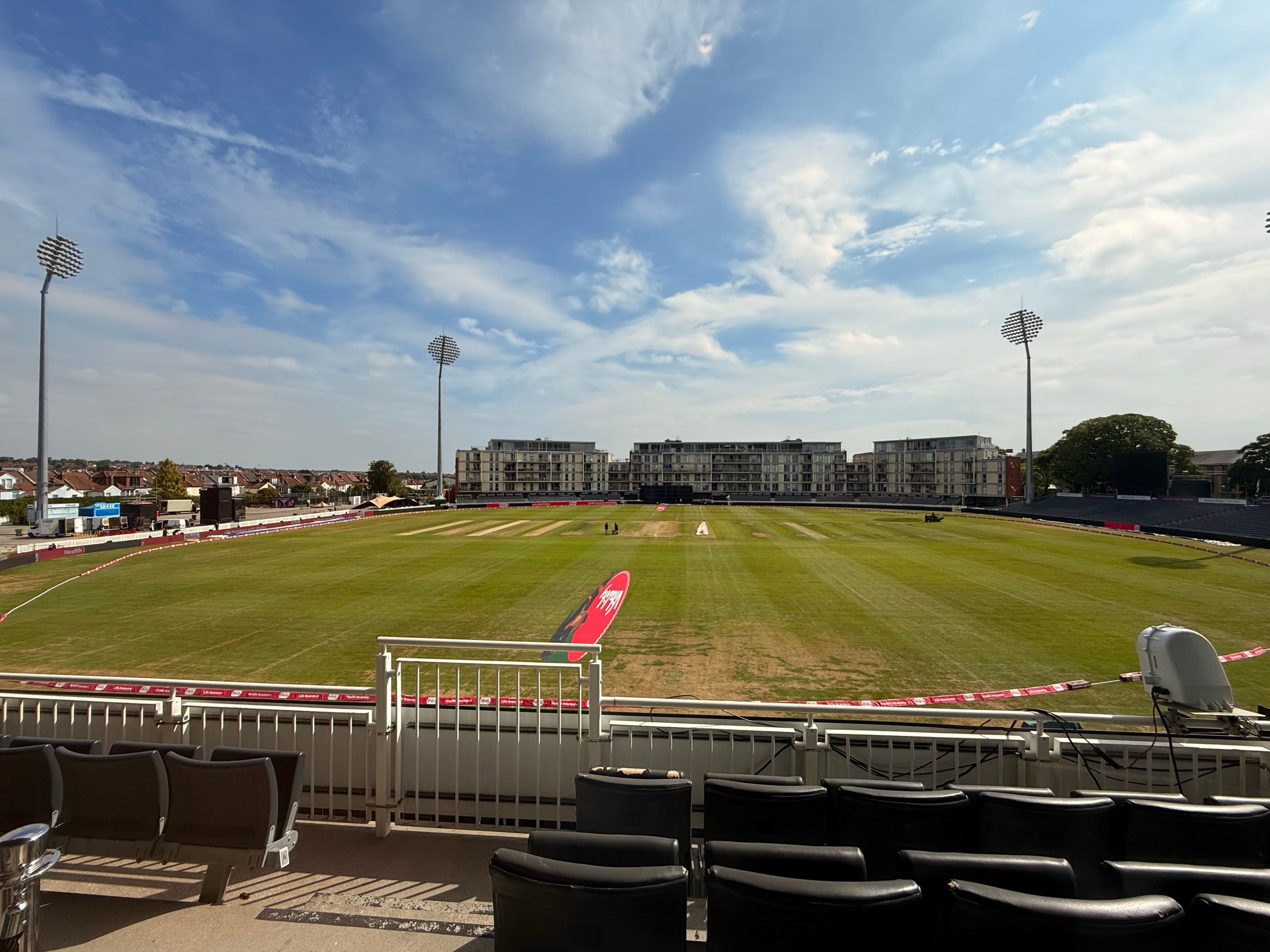 A county cricket ground before play
