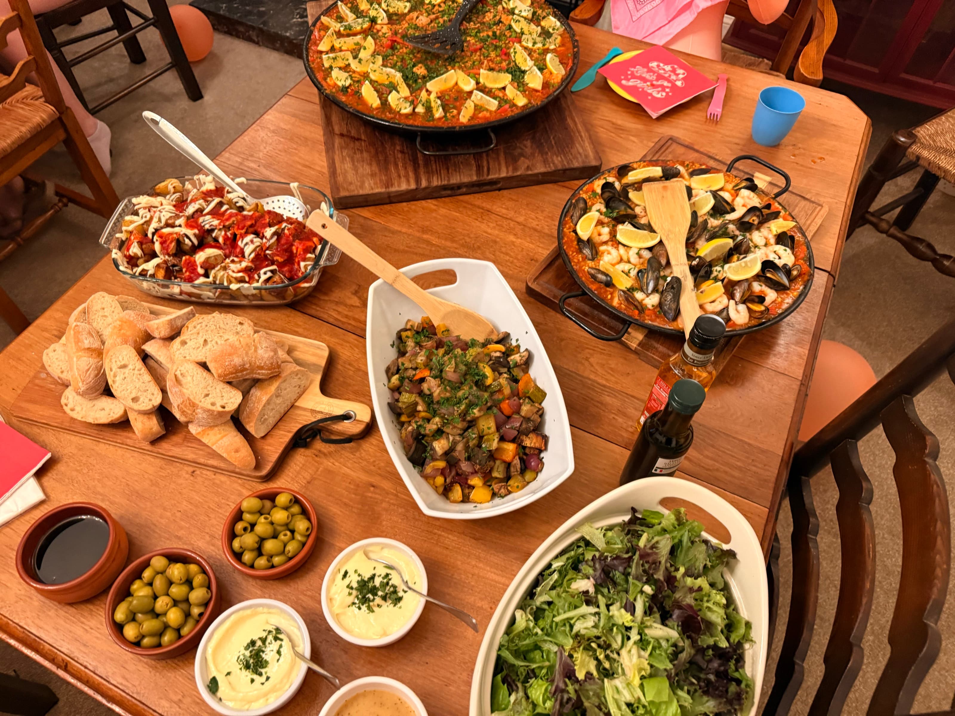 Mezze — olives · flatbread