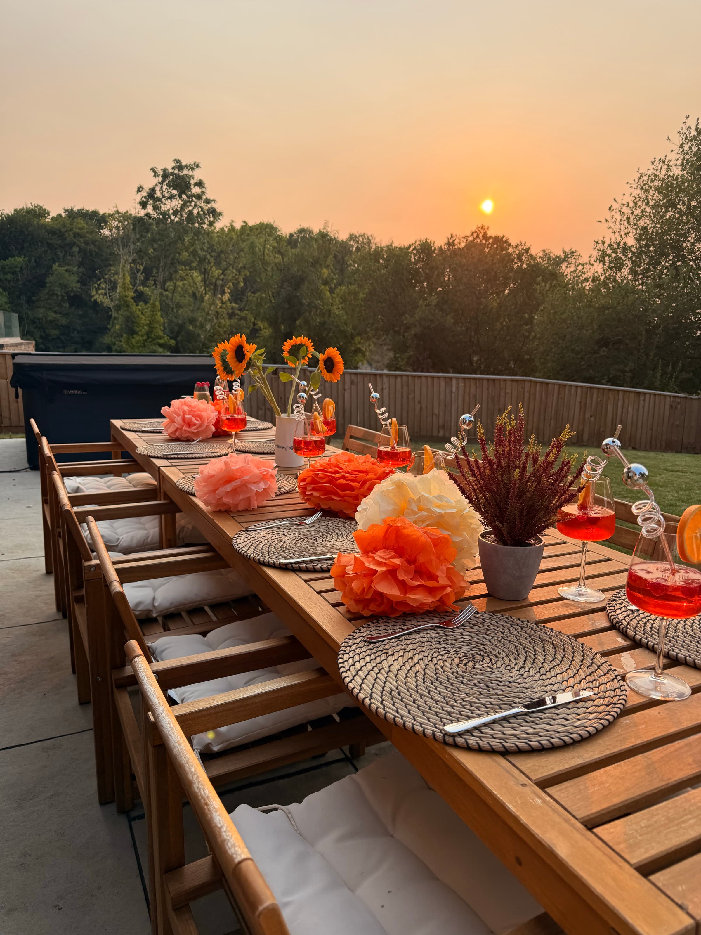 Sunset Table — flowers · last light