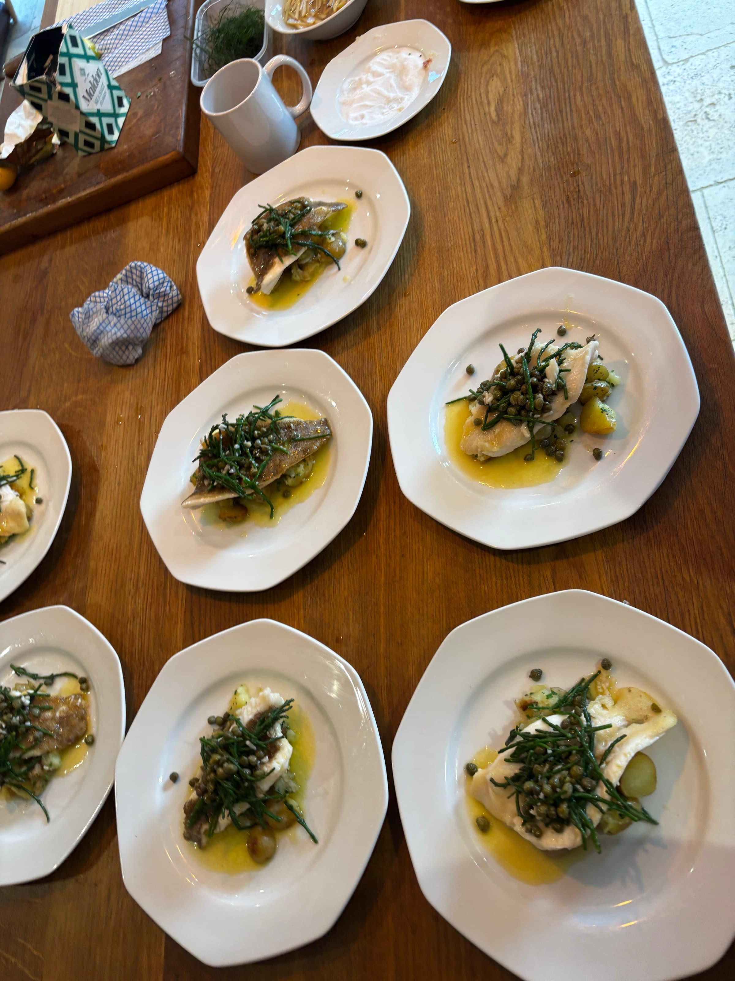 Fish, White China — herbs · oil