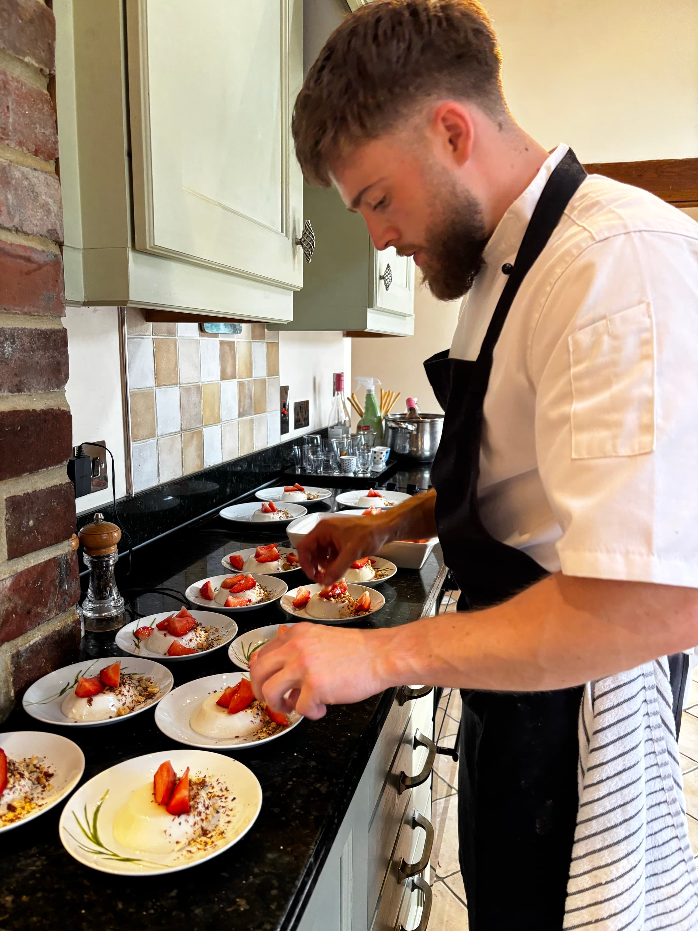 Strawberries — plating · gas light