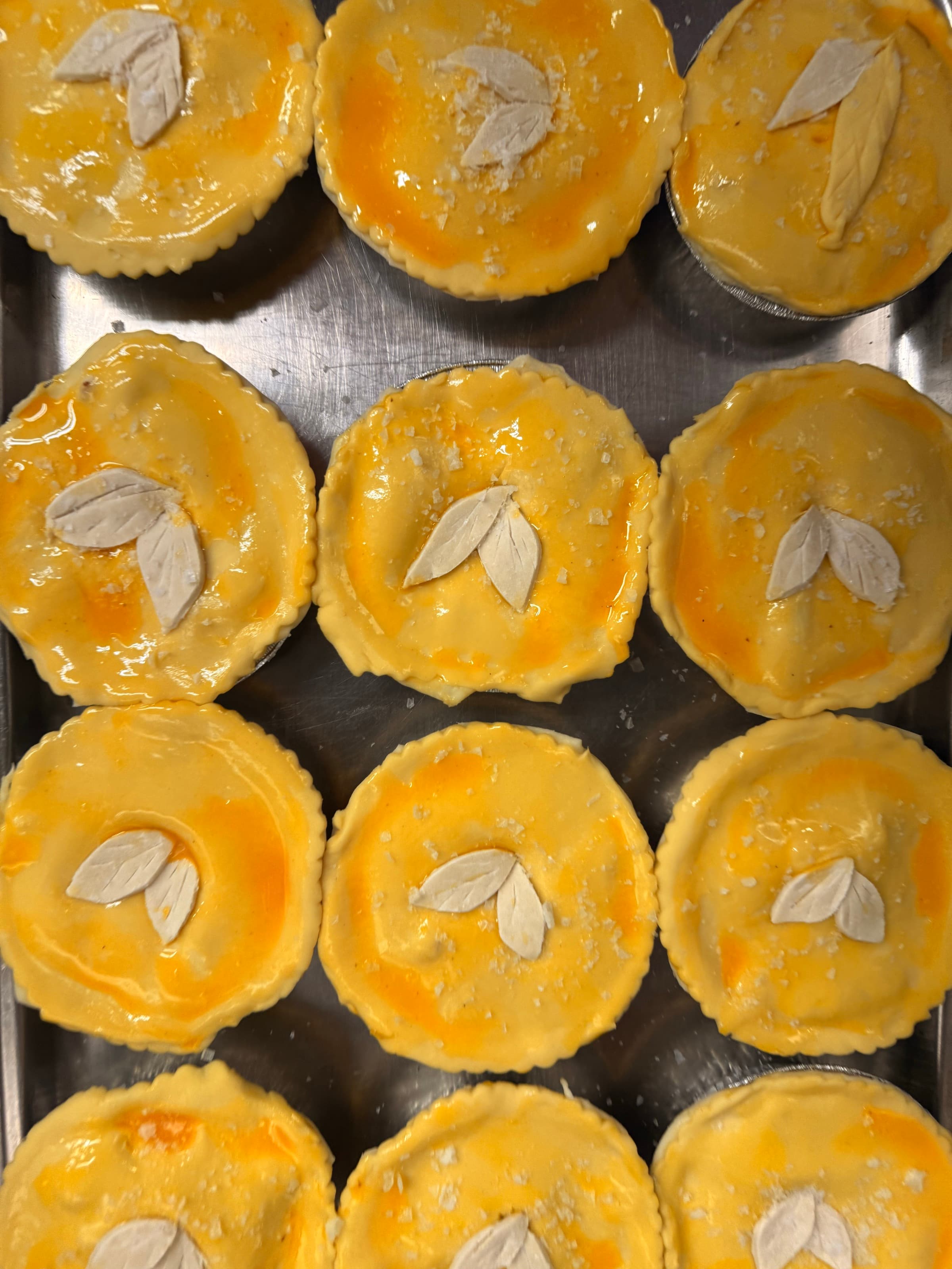Pastry Leaves — egg wash · detail