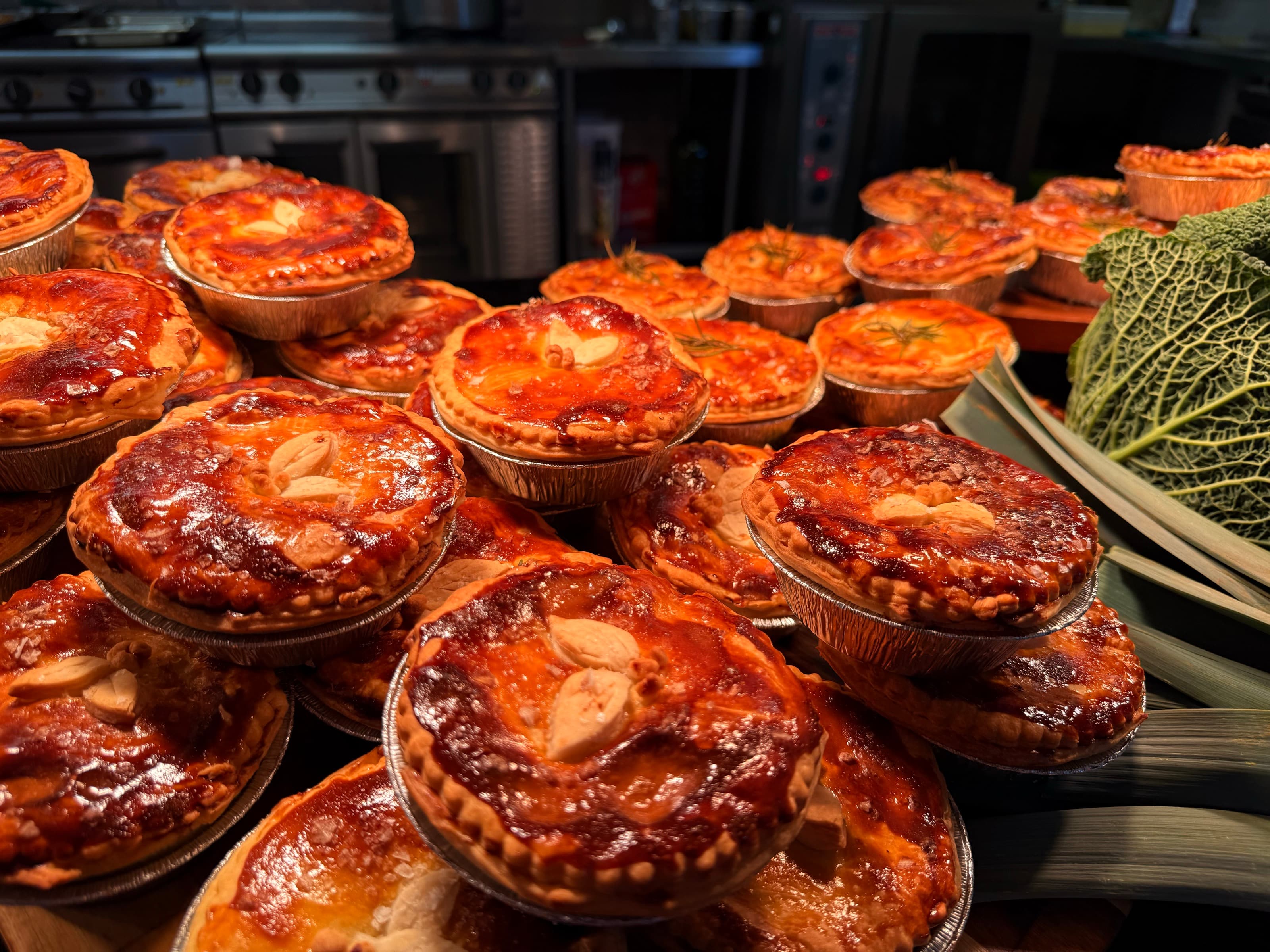 Pies, Stacked — glazed · abundance