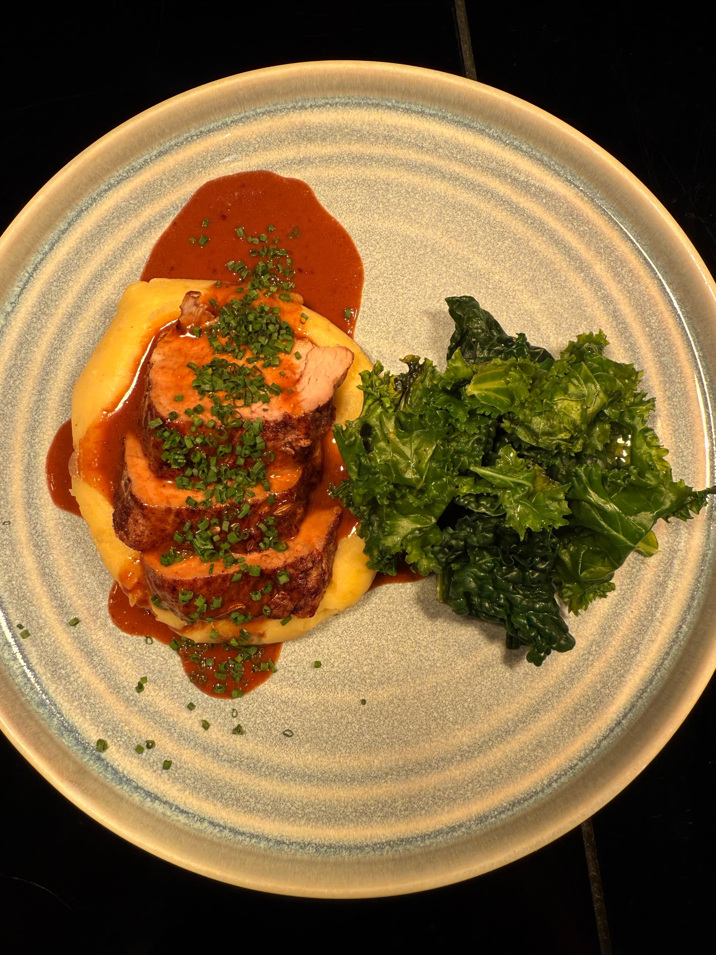 Pork, Tomato — kale · mash