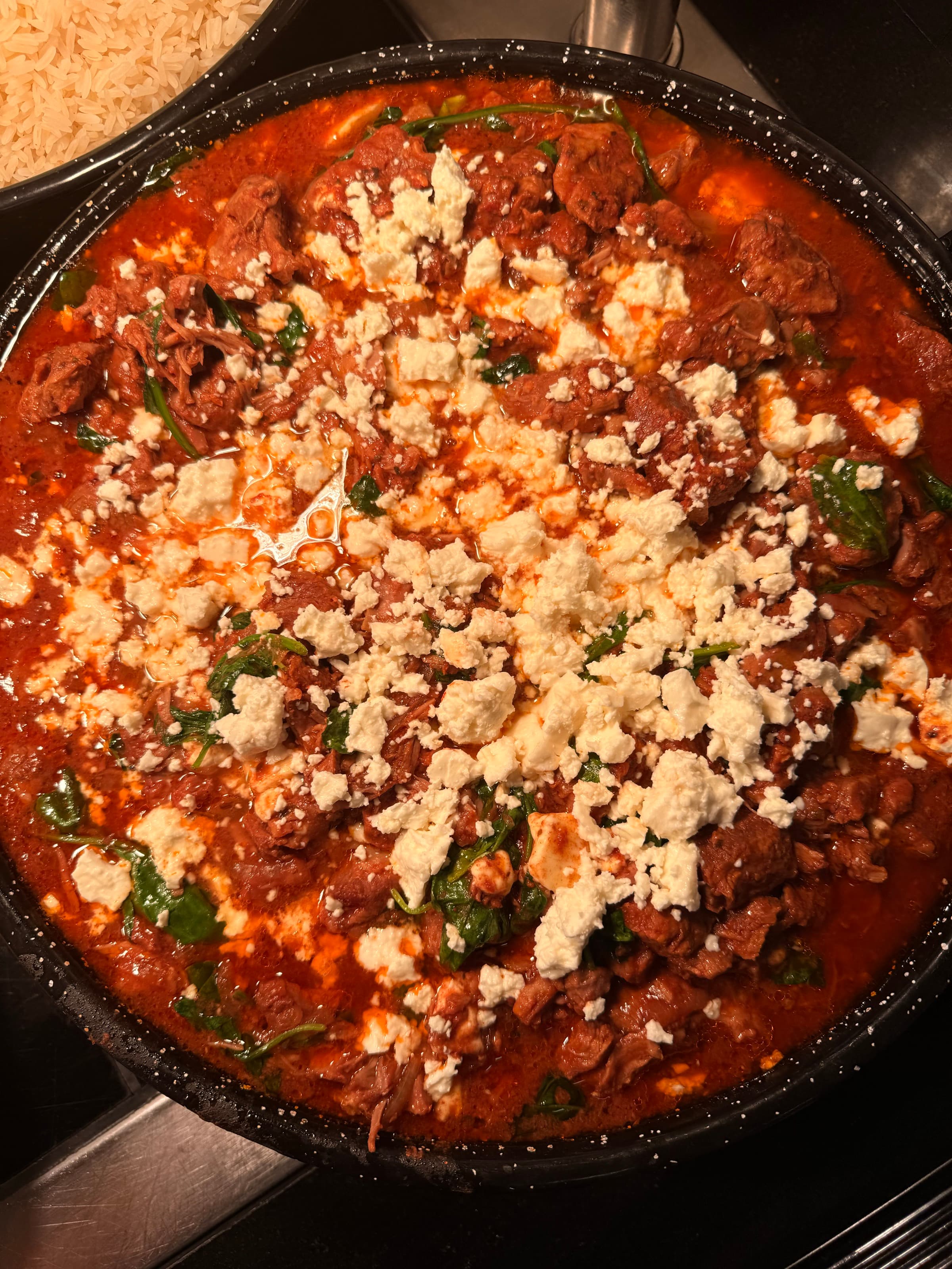 Shakshuka — feta · spinach