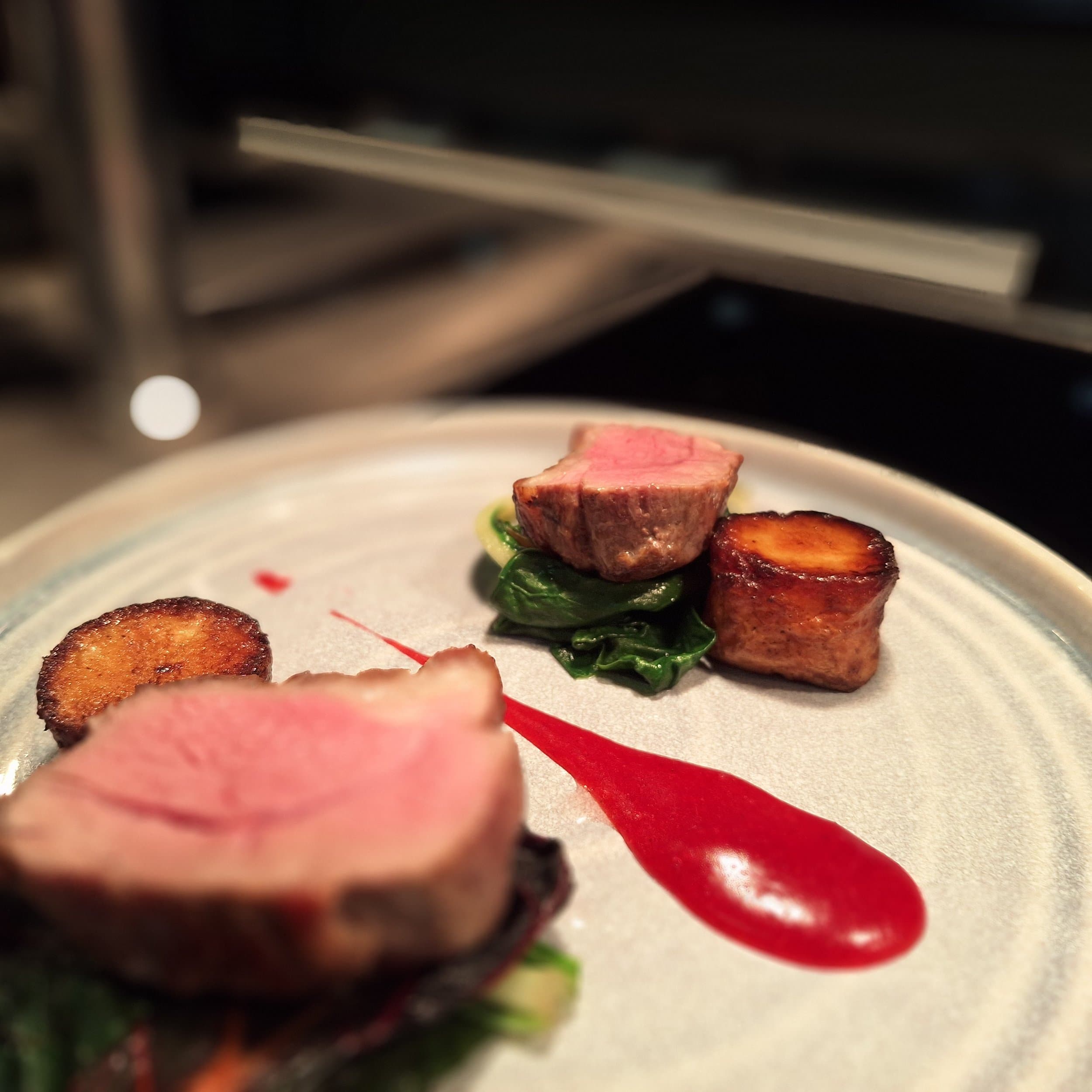 Beef, Sliced — seared · foie gras